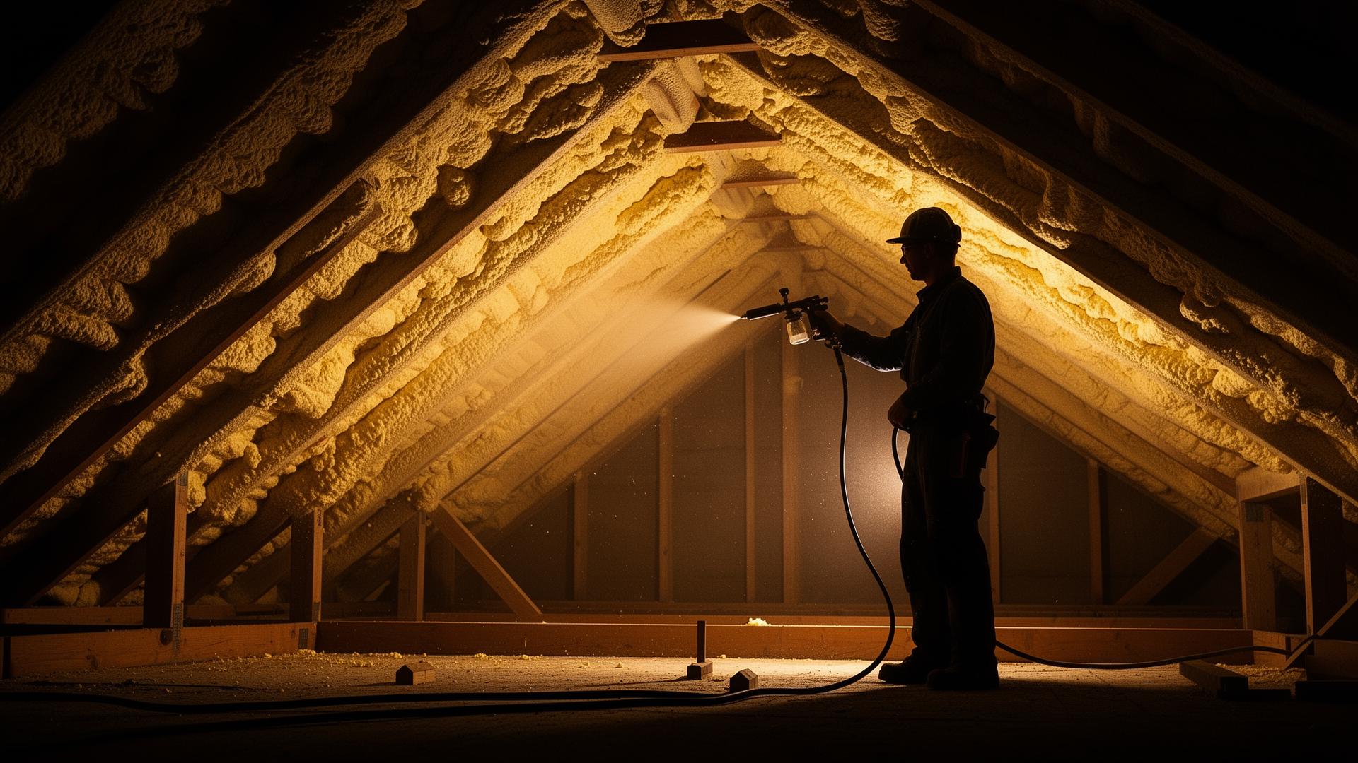 Natrysk pianki poliuretanowej na poddaszu